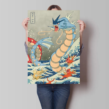 Hot Selling Pokemon Gyarados Classic Anime Posters Canvas Wall Art Modern Home Living Room Decoration Paintings Friends Gifts