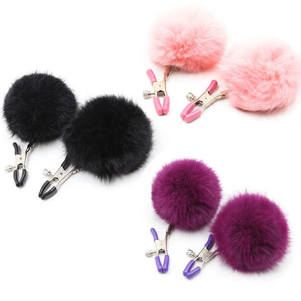 furry Nipple Clamps Sexy Fantcy FEATHER Mercy Milk Clip Fetish Female Breast Clip Clitoris Massage Sex Toys For Couples