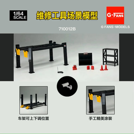 1:64 Scale Miniatures Building Scene Car Parking Lot Model Lighting Version Car Garage Diorama Models Simulation Collection Gift