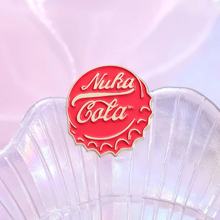2 Styles Nura Cola TM Enamel Pins Creative Coke Bottle Cap Badges Backpack Lapel pins Brooches Cartoon Jewelry Accessories Gifts