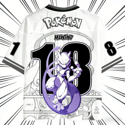 Summer 2026 Pokemon Series Themed Baseball Suit 3D Printed Breathable Quick Drying Short-sleeved T-shirt Adult Parent-child Top