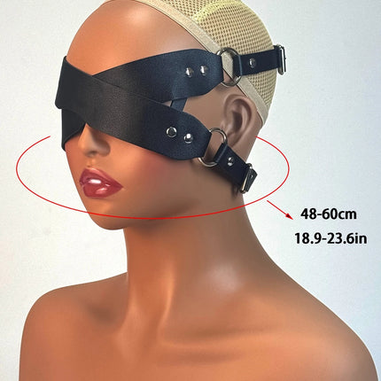 Women Fashion PU Leather Eye Mask Sexy Mask Rivet Role-playing Facial Halloween Party Erotic Disguise Adult Sex Toy