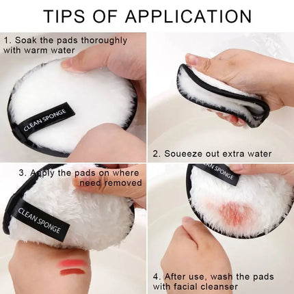 3Pcs Reusable Make Up Remover Pads Cotton Wipes Face Cleansing Sponge Cosmetics Microfiber Washable MakeUp Towel Skin Care Tools