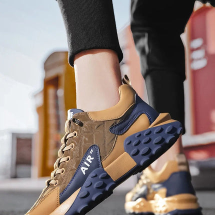 Men's Spring New Sport Shoes Casual Classic Trendy Thick Bottom Leisure Shoes Breathable Microfiber Upgraded Spring Autumn