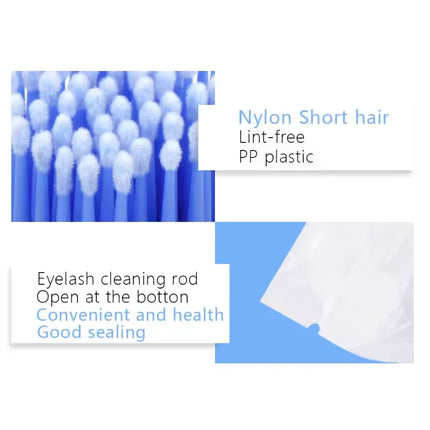 50/100PCS Disposable Eyelash Cleaning Brush Lip Brushes Micro Cotton Swab Eyelash Extension Individual Lash Removing Makeup Tool