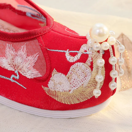 Chasing Moon Hot Sale Of The Season New Style Ming Dynasty Hanfu Shoes National Style Upturned Head Cotton Shoes Ancient Wedding