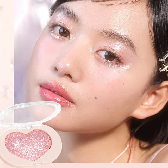 Single Color Eye & Face Highlighter - Glittery Pearl Finish, Shimmering & Brightening, Long-Lasting Radiant Contouring Makeup