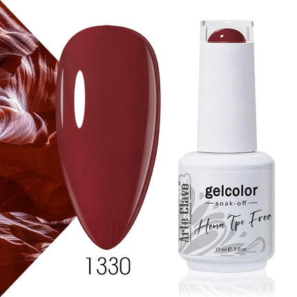 Arte Clavo Red Color Series Nail Polish UV Soak Off Varnish 15ml Manicure Nail Art Long-lasting Hema Tpo Free Gel Nail Polish