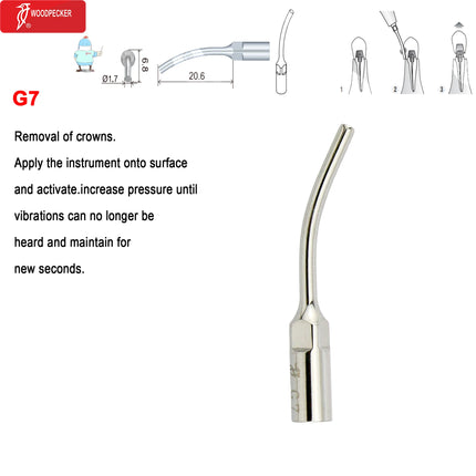 Original Woodpecker Dental Scaler Tips Ultrasonic Scaling Tip G1 G2 G3 G4 G5 G6 G7 G8 Fit For EMS UDS