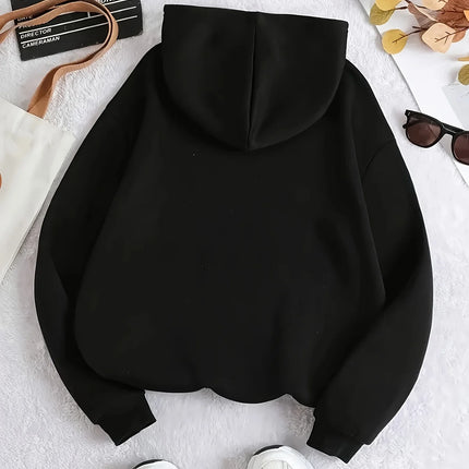 Leopard Print Cherry Letter Printed Women's Autumn Winter Round Neck Sweatshirt Casual Long Sleeved Top Hoodies Women's Clothing