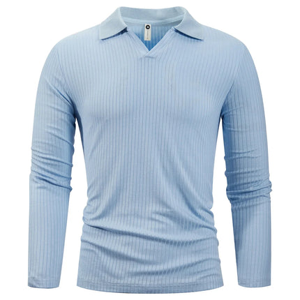 King Billion Cotton Long Sleeve T-Shirts Men T-shirt High Quality Slim V-neck Stripe Shirt Autumn Winter Male Top Tees Male