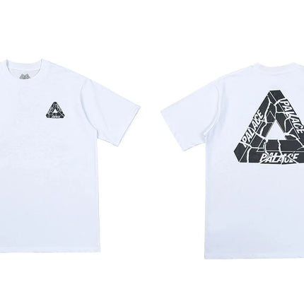 PALACE European and American trendy brand triangle print high-quality men's and women's casual pure cotton short sleeved T-shirt