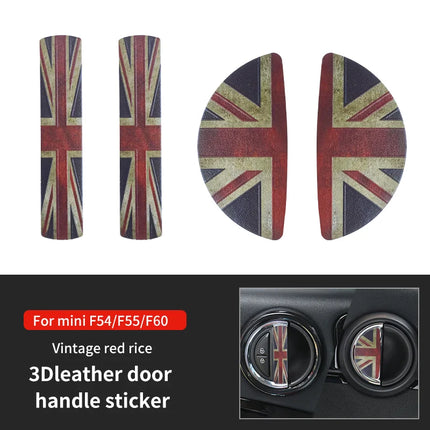 Car Door Handle Decoration Leather Sticker For Mini Cooper JCW F56 F60 F55 F54 R56 R60 R55 Countryman Car Interior Accessories