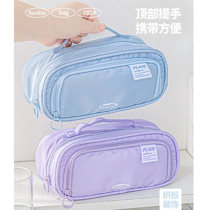 Planwith Multifunction Pencil Bag,Large Capacity Retractable Storage Pen Pouch For Primary/High School Students For Various pens