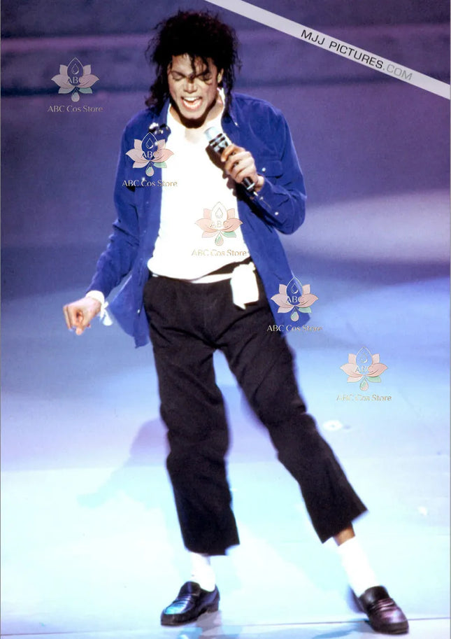 Michael Jackson the Way You Make Me Feel Blue Shirt Proformance Collection Show