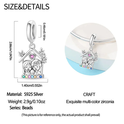 Original 925 Sterling Silver Charms Beads Cute Mushroom Unicorn Love Wings Pearl Charm for Bracelet Pendant Woman Girl Jewelry