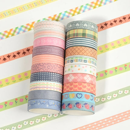20 Rolls Skinny Washi Tape Scrapbooking School Supplies Basic Slim Decorative Adhesive Tape Stationery Decoration Masking Tape