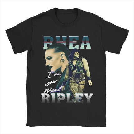 Rhea Ripley B4B Edition T Shirt Men's Cotton Clothes Harajuku  Round Neck Short Sleeve