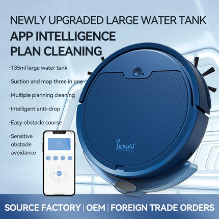 2025 New Upgrade 2000Pa Robotic Vacuum Cleaner Smart APP Home Sweeping Vacuum Cleaner Robot Dry Wet Anti-drop Vacuum Cleaner