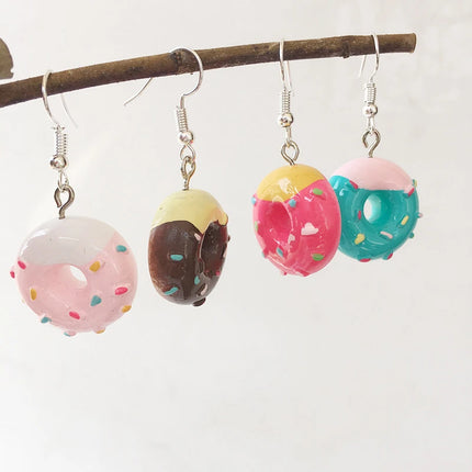 Cute Jewelry Bulk Wholesale Chocolate Strawberry Cake Popcorn Drink Coke Bottle Cap Miniature Food Resin Earrings for Women