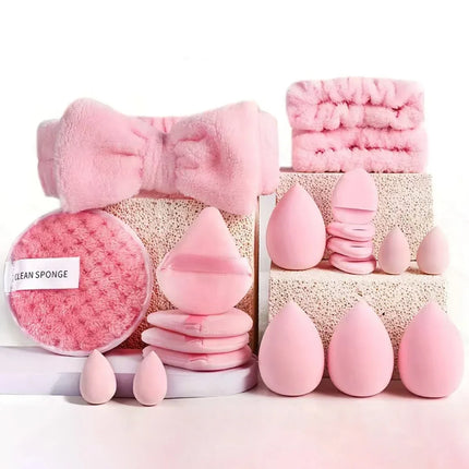 33pcs beauty set makeup kit  large and small beauty sponges for flawless makeup application and removal of makeup full set