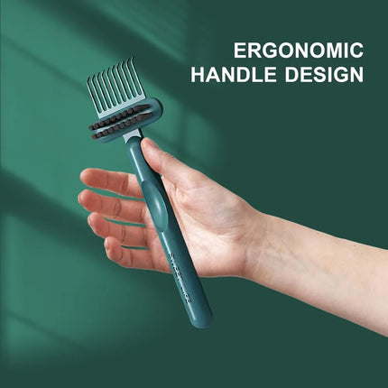 2-in-1 Hair Brush Cleaner and Remover Tool - Comb for Removing Hair and Dust, Home and Salon Use (1 Pack-Green)