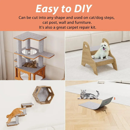 Cat Crawling Mat Climbing Frame Protection Sofa Anti Cat Scratch Trimmable Self-adhesive Felt Fabric Carpet Post Board Cats Toy