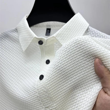 Summer men's loose and comfortable short-sleeved polo shirt ice silk breathable business fashion T-shirt high quality clothing