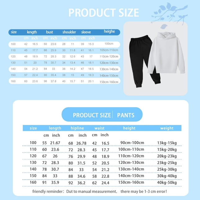 Capybara drink bubble tea fun print girls fashion set kids fall and winter casual comfortable warm hoodie + pants two-piece set