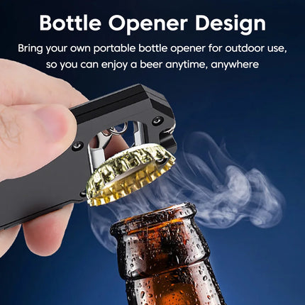 Portable Keychain Mini Flashlight USB C Rechargeable LED Emergency Charging Light Camping Walking Pocket Lamp With Bottle Opener
