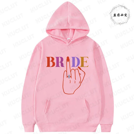 French Girls Hoodies: Future Bride & Team Bride Printed Pullover, Long Sleeve Sweatshirts for Bachelorette Party Single Farewell