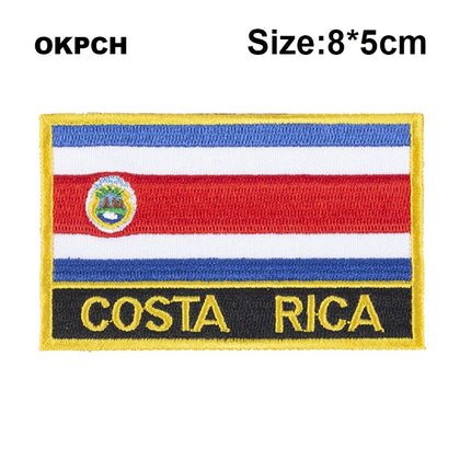 Dominican Rep. Flag Embroidery Patches Iron on Saw on Transfer patches Sewing Applications for Clothes in Home&Garden