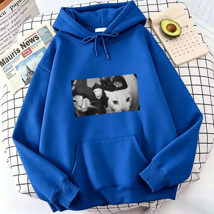 Hip Hop Cat Print Hoodies Spring Autumn Winter Casual Hoodies Sweatshirts Men Women Tops Streetwear Cat Hoodie Sweatshirt