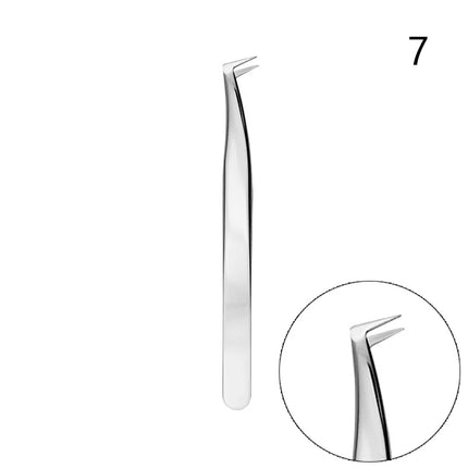 1Pc Stainless Steel Curved Tip Lash Extension Tweezers Anti Slip Straight Tweezers High Precision Nail Art Makeup Beauty Tools