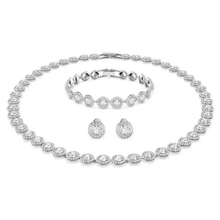 1pc S925 Sterling Silver Round Jewelry Set, Unique Earrings,Bracelet,Necklace, For Daily, Party, And Banquet Decor