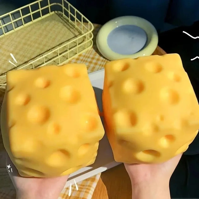 1PC Giant Cheese Squeeze Toy Extra Large Size Cheese Squishy Fidget Toys Slow Rebound Shapeable Venting Ball for Adults Gifts