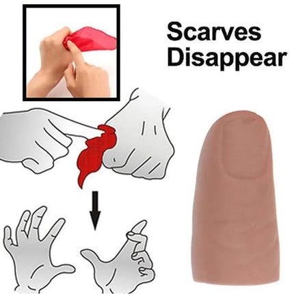 2pcs Disappearing Silk Fake Thumb Tip Finger Magic Trick Reality Magician Close Up Stage Show Prop Prank Toy Red Silk Magic Prop