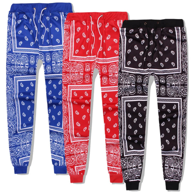 Polyester Bandana Paisley Pant Jogger Men Women Sweatpants Tracksuit Harajuku Trousers Spring Hip Hop StreetwearA1