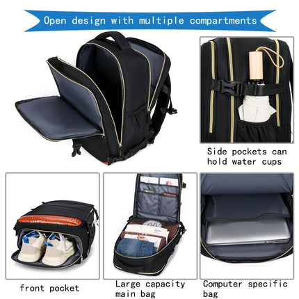 Large Capacity Travel Backpack Multifunctional Laptop Schoolbag Outdoor Sports Daypack Luggage Bag With Shoes Compartment