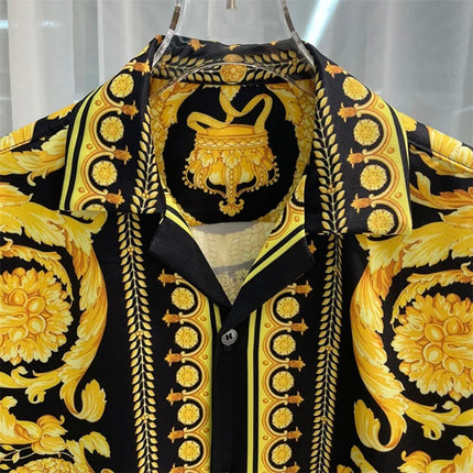 Luxury Men's Short Sleeve Button Down Shirt Royal Men's Tops Shirt Soft Silk Top Men's Shirt 2025 Hot Sale Royal Shirt