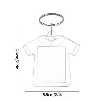 1/100pcs Blank Acrylic Picture Keychain DIY Clear Insert Photo Split Key Ring Frame Key Chains Anniversary Graduation Gift