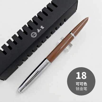 NEW Wingsung 601 Press Piston Fountain Pen Iridium EF/F Nib Steel Cap Vacumatic Resin Ink Pen School Stationery Office Supplies