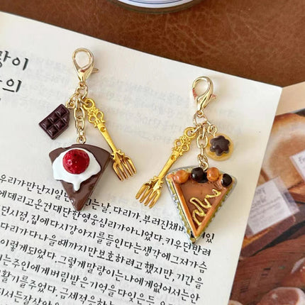 1PC Creative Unique Doughnut Bread Coffee Phone Charm Strap Pendant Lanyard Simulated Food Toys Keychain Bag Accessories Gift