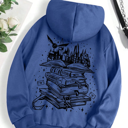 A Funny Book Printed Sweatshirt Women Harajuku Casual Loose Hooded Fashion Soft Comfortable Hoodies Autumn Warm Female Clothes