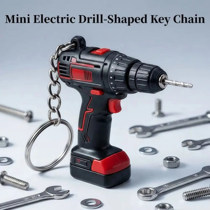 Mini Electric Drill-shaped Key Chain Silicone Cool Drill Key Ring Lifelike Lightweight Handheld Drill Bag Pendant Gifts/Decor