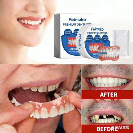 New Denture Silicone Kit - Soft Kit Teeth Upper And Lower Set - Silicone Liners Soft Denture Kit - Easy Use