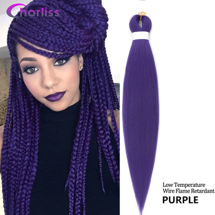 Jumbo Braids Pre Streched Hair Extension Soft Yaki Synthetic Crochet Braiding Box Braids Hair Kanekalon Red Pink For Kids Girls