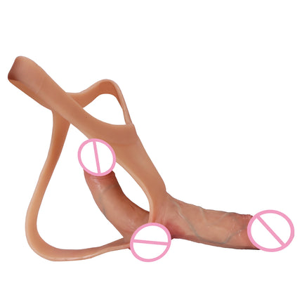 Double dildo Silicone double Penetration anal Strap on dildos For Lesbian Wearable chastity Pants Strapon Penis 18+Sex Toy women