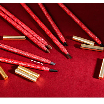 Long Lasting Waterproof  Eyebrow Pencils Peel Off  Red Lip Pencil Set For Microblading Permanent Makeup Pen Eye Liner Gel Pen