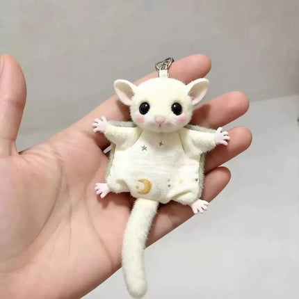 Cute Sugar Glider Plush Keychain Soft Flying Squirrel Bag Charm Kawaii Animal Pendant Gift